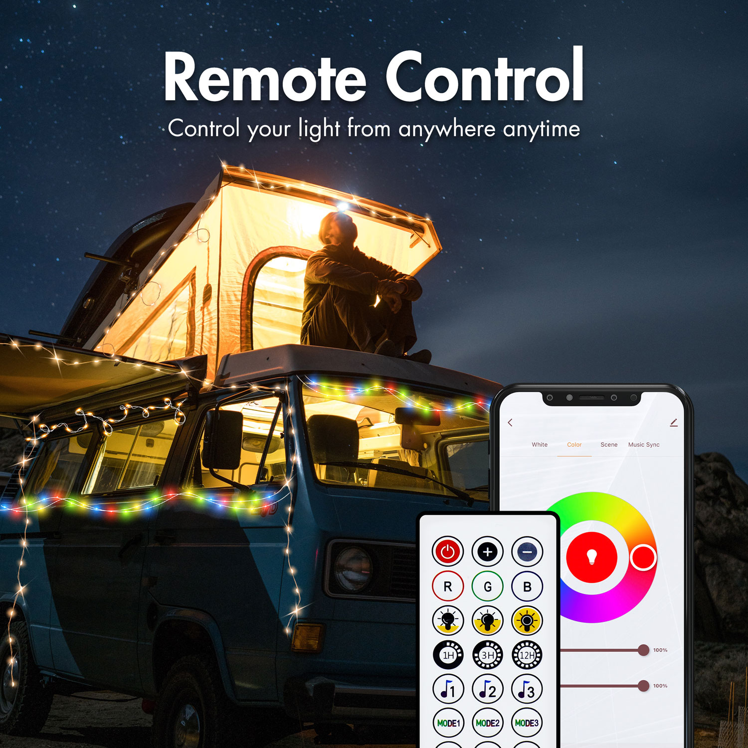 RGB-ljusslinga LogiLink Med Fjärrkontroll och WiFi Tuya IP65 5 m