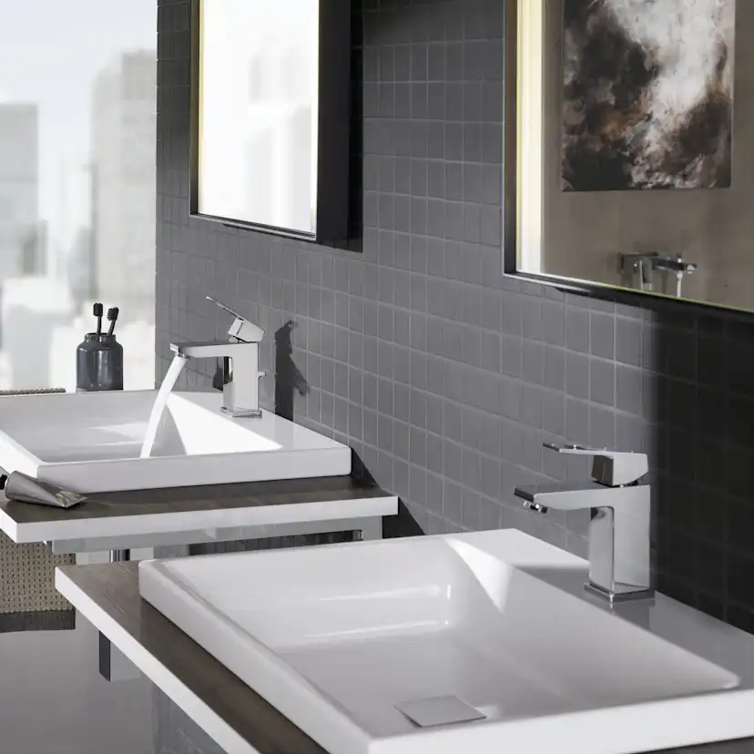 Tvättställsblandare Grohe Eurocube 23127 EcoJoy med Lyftventil