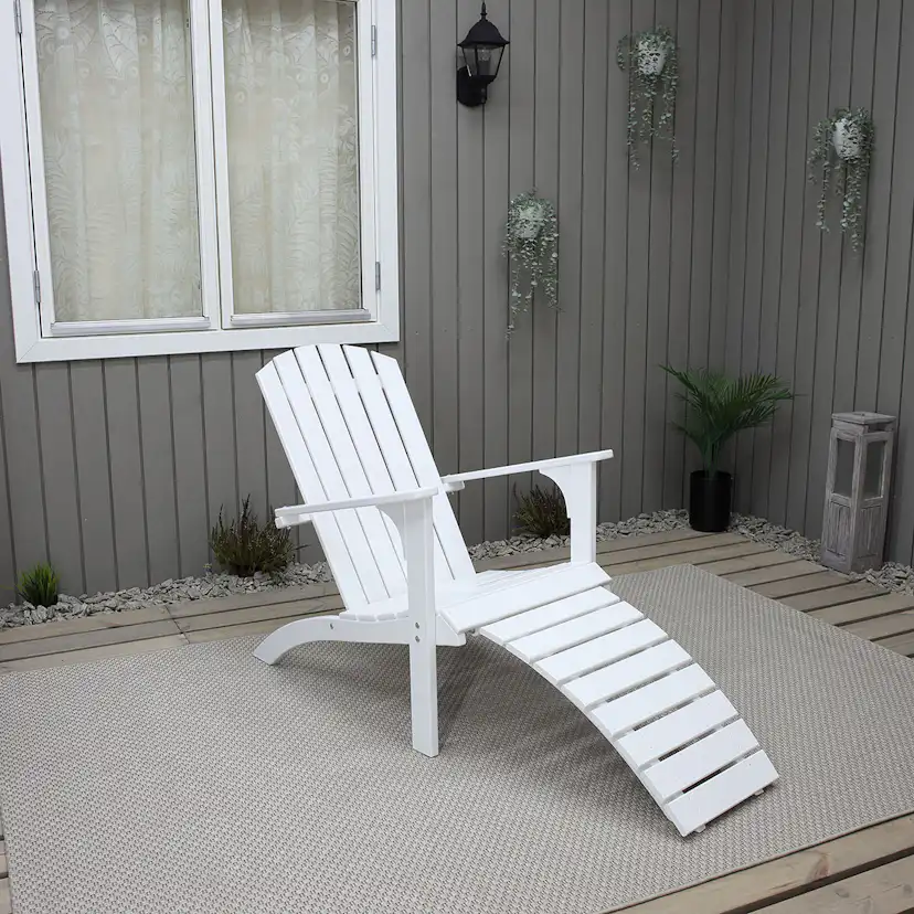 KUNGSHAMN deck chair incl. foot stool Vit