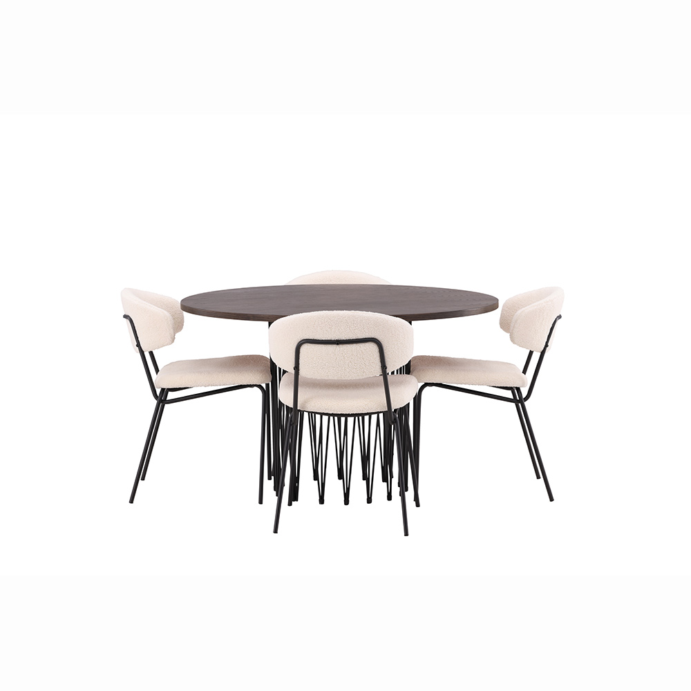 Matgrupp furniture/fashion Stone med 4 Chico Stolar Runt