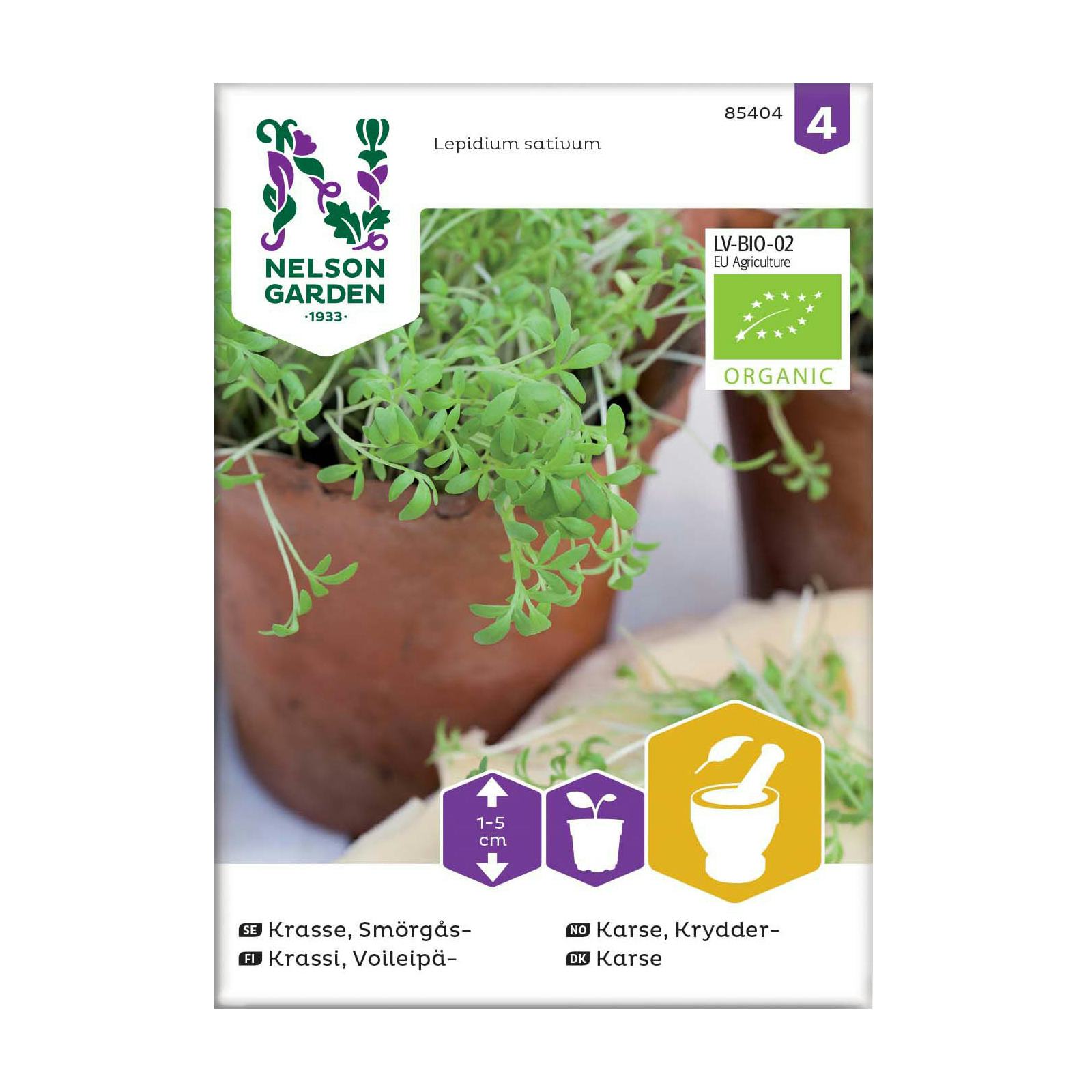 Frö Smörgåskrasse Nelson Garden Organic