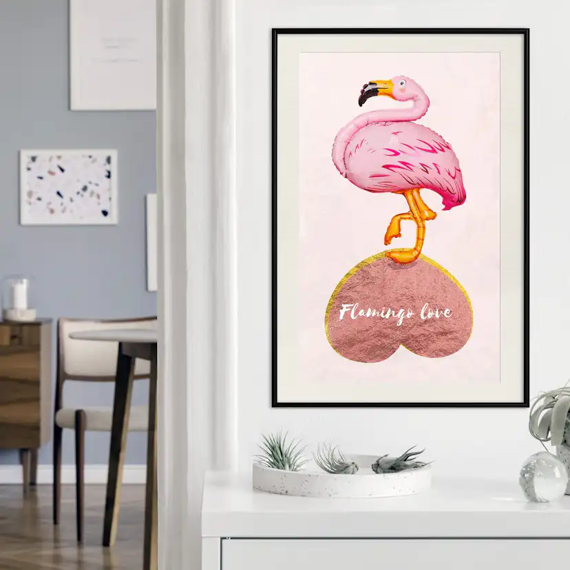 Poster Artgeist Affisch Flamingo in Love