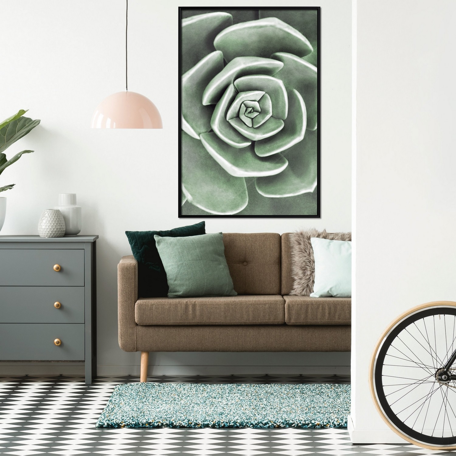 Affisch - Beautiful Succulent [Poster] 40x60 Svart ram, 40x60 cm