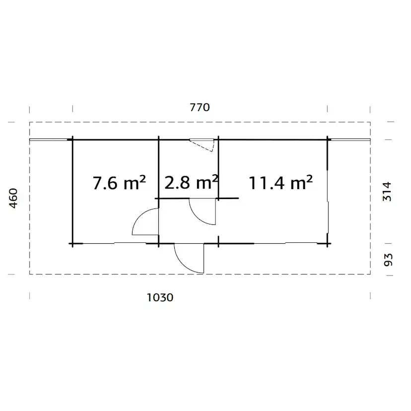 Trädgårdshus Palmako Cecilia 23,9 m2