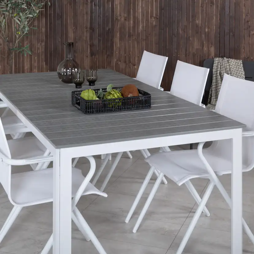 Matgrupp Venture Home Pincy Vit med 6 Aspen Matstolar