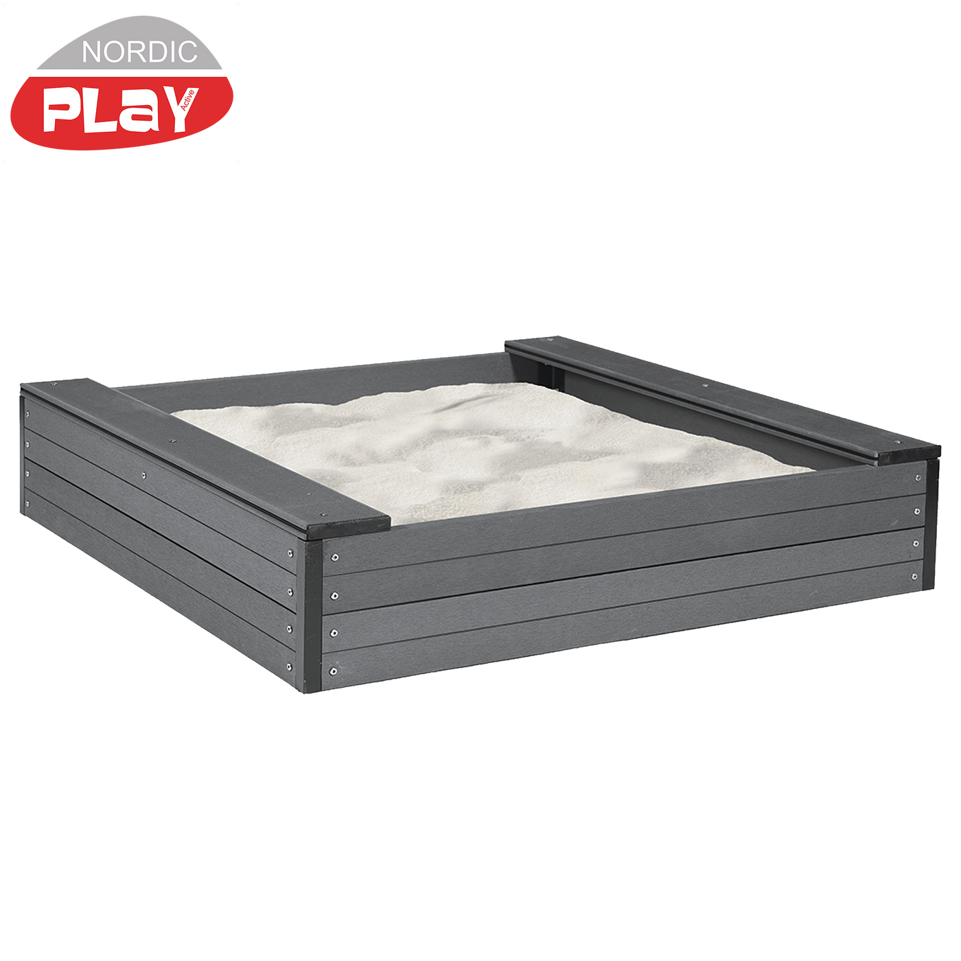 NP SANDBOX WPC 24X120X120 CM INCLUDING MESH COVER & 240 KG S WPC Svart