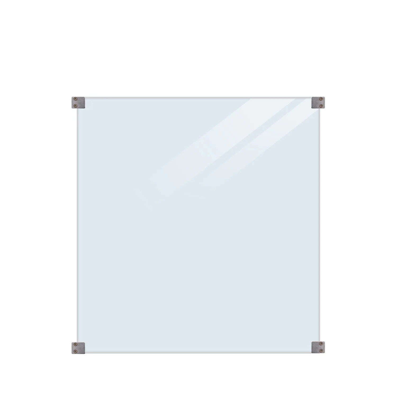 Glasstaket inkl. 4 runde beslag900x910Lamineret 8 mm klart g Runda beslag