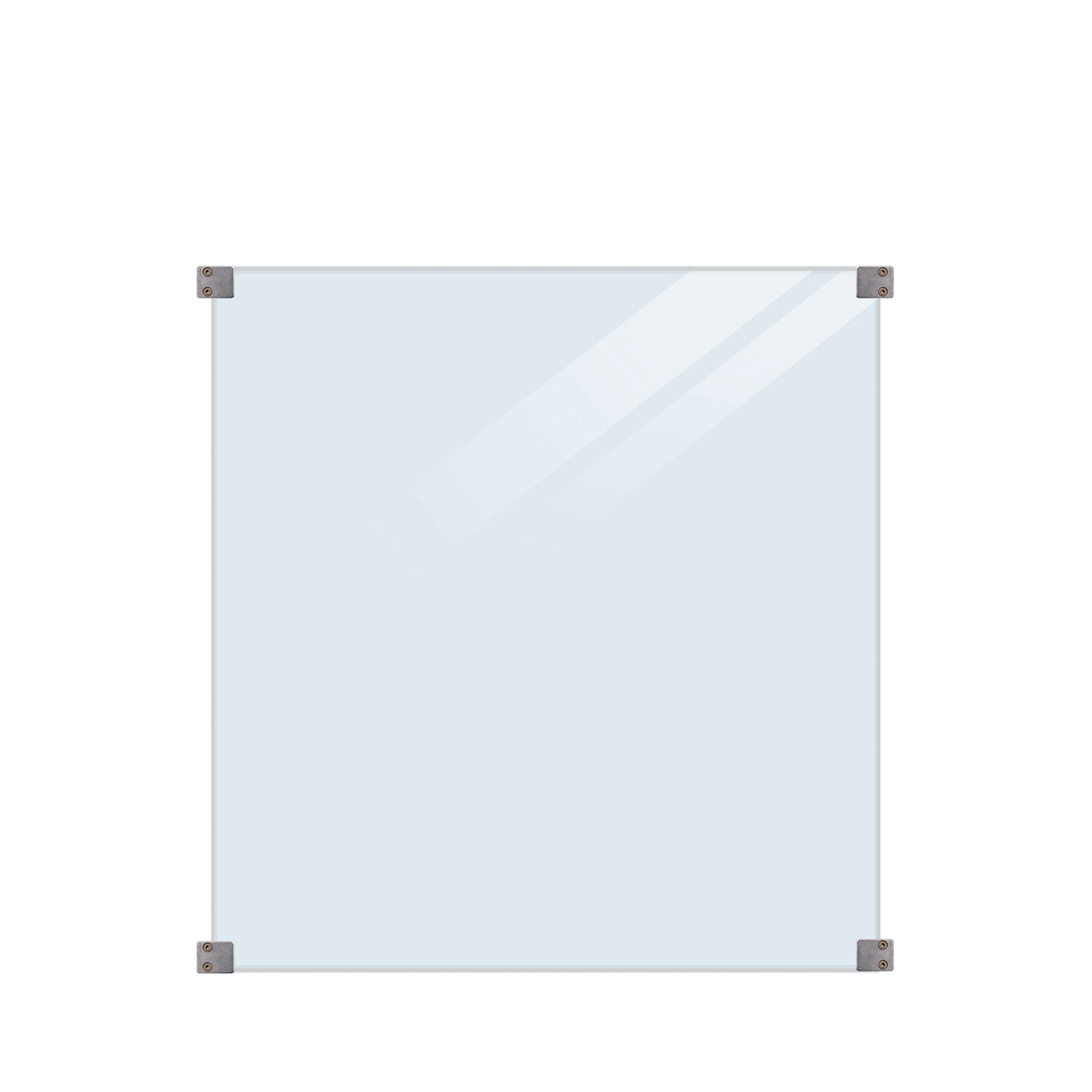 Glasstaket inkl. 4 runde beslag900x910Lamineret 8 mm klart g Runda beslag