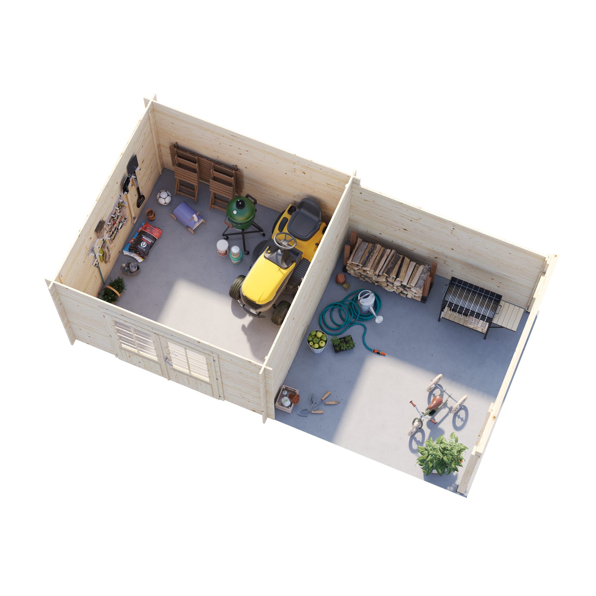 Ella 8,7+8,2 m2 Brun dippad