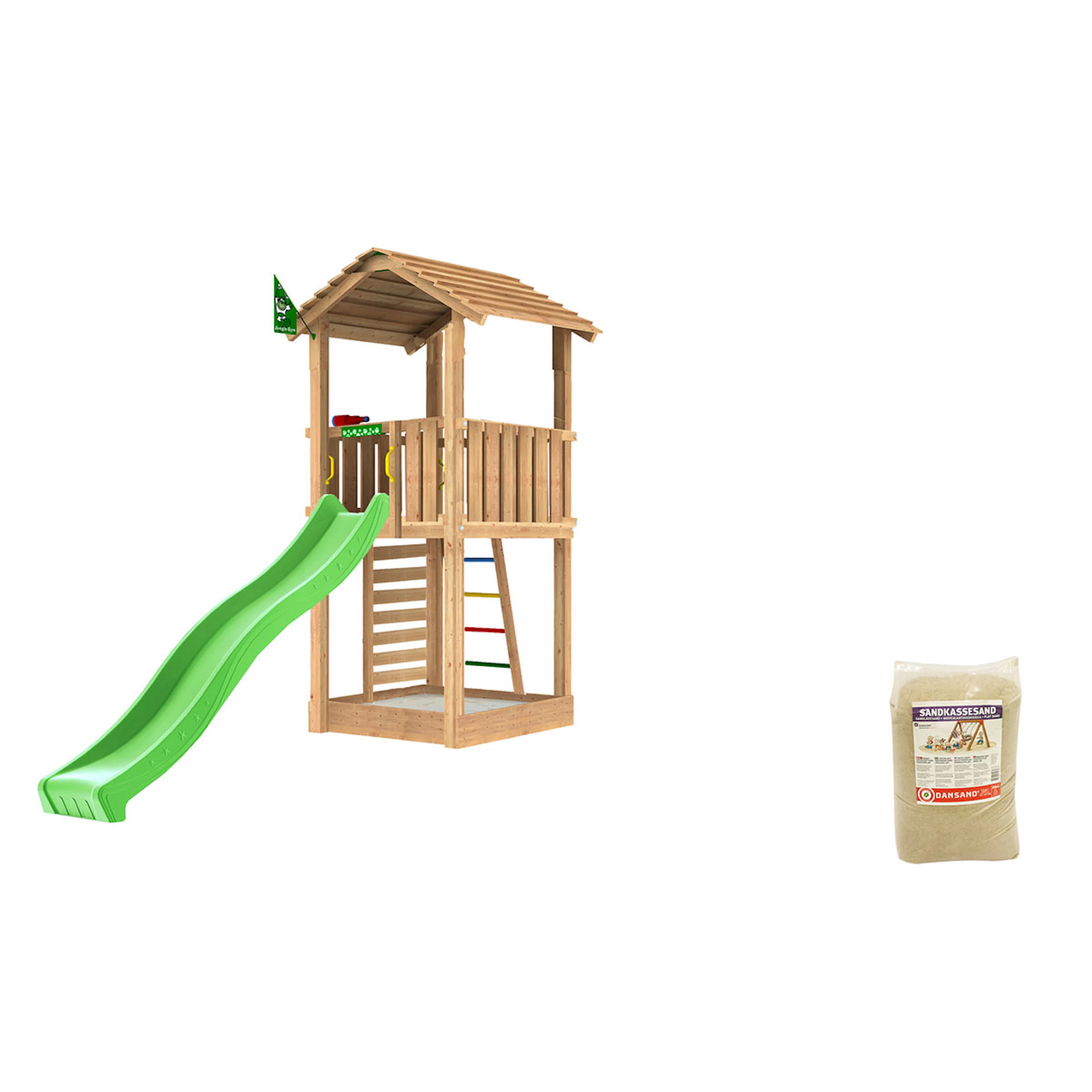 Lektorn Jungle Gym Cottage 2.1 Grön Rutschkana & Sand