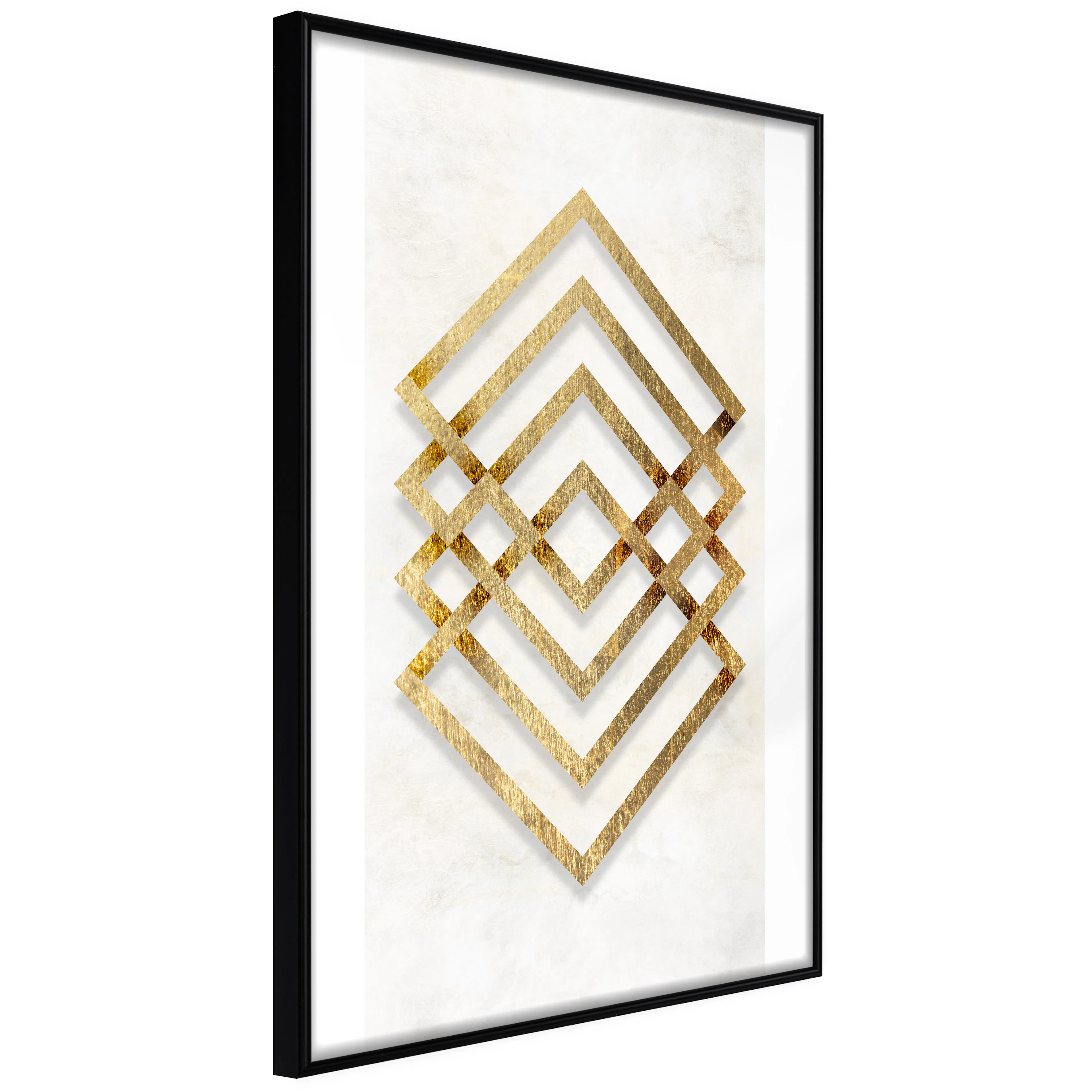 Affisch - Golden Geometry [Poster] 40x60 Svart ram, 40x60 cm