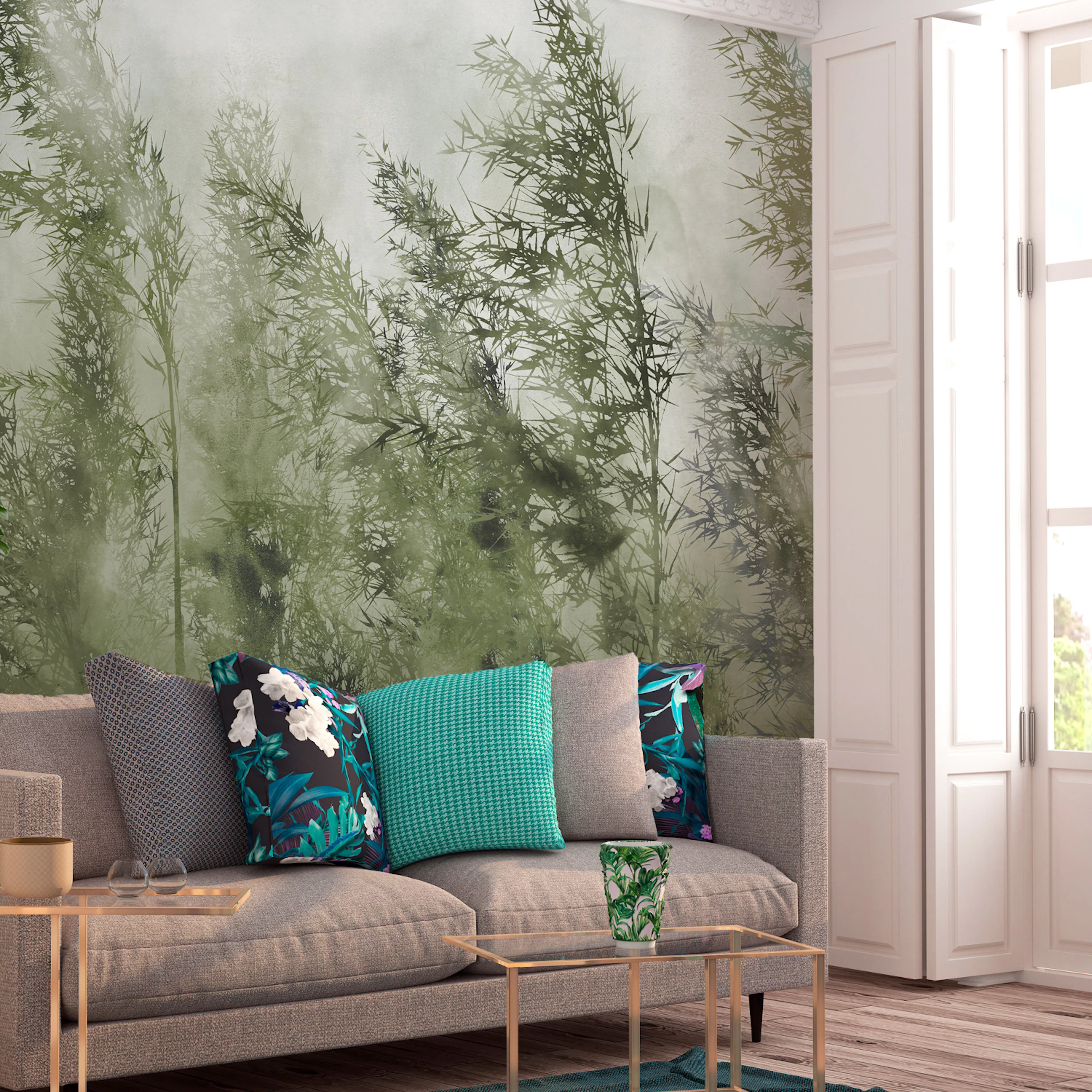 Fototapet - Tall Grasses - Green 450x315 450x315 cm