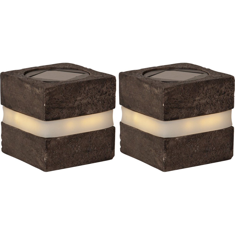 Solcellsdekoration Star Trading Stone Cube 8  cm MrkGr
