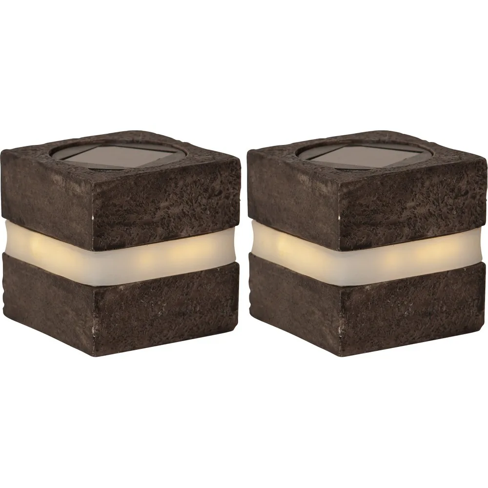 Solcellsdekoration Star Trading Stone Cube 8 cm MrkGr