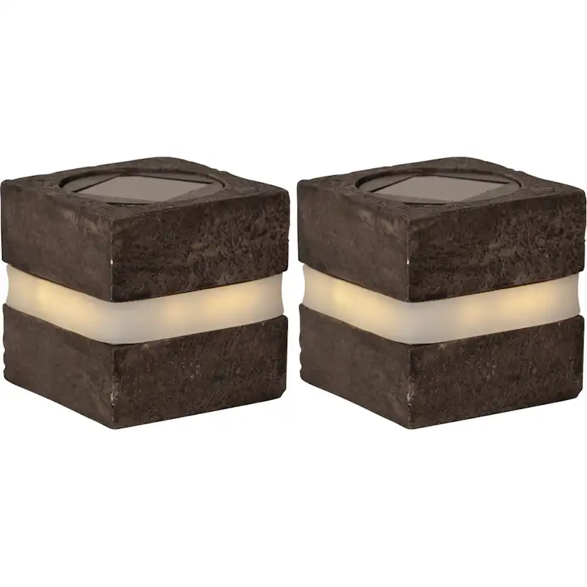 Solcellsdekoration Star Trading Stone Cube 8 cm MrkGr