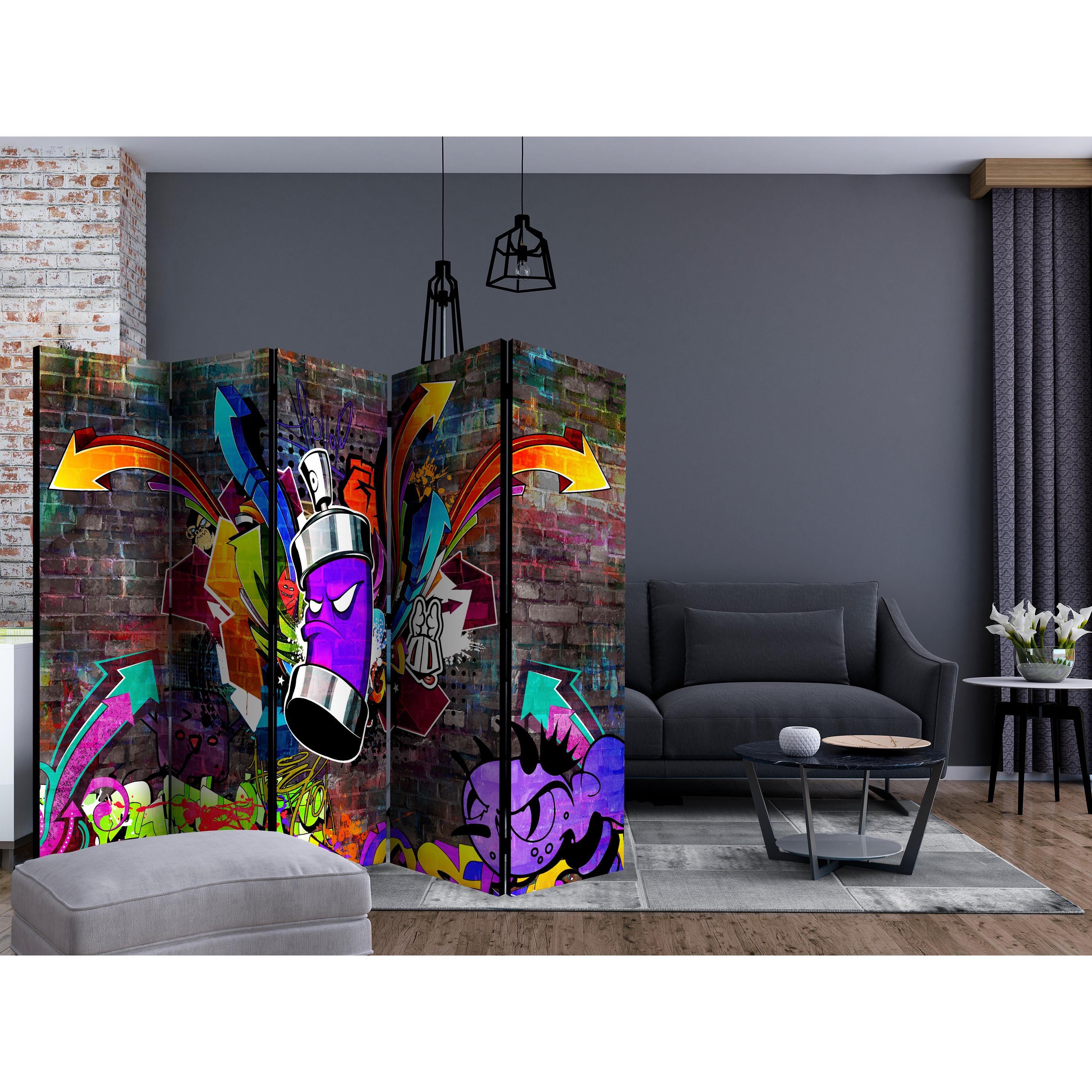 Rumsavdelare Arkiio Graffiti Colourful Attack II 225x172 cm