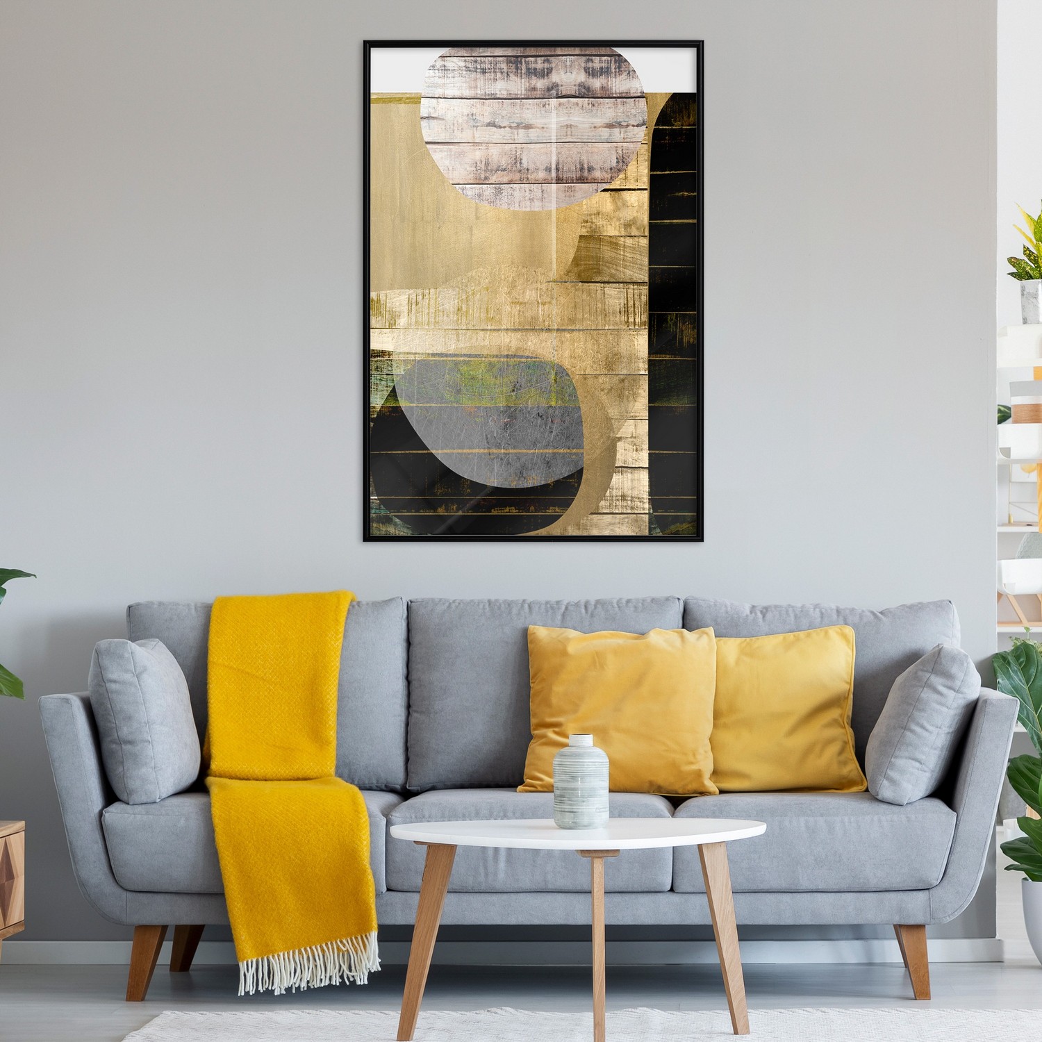Affisch - Abstract Construction [Poster] 40x60 Svart ram, 40x60 cm