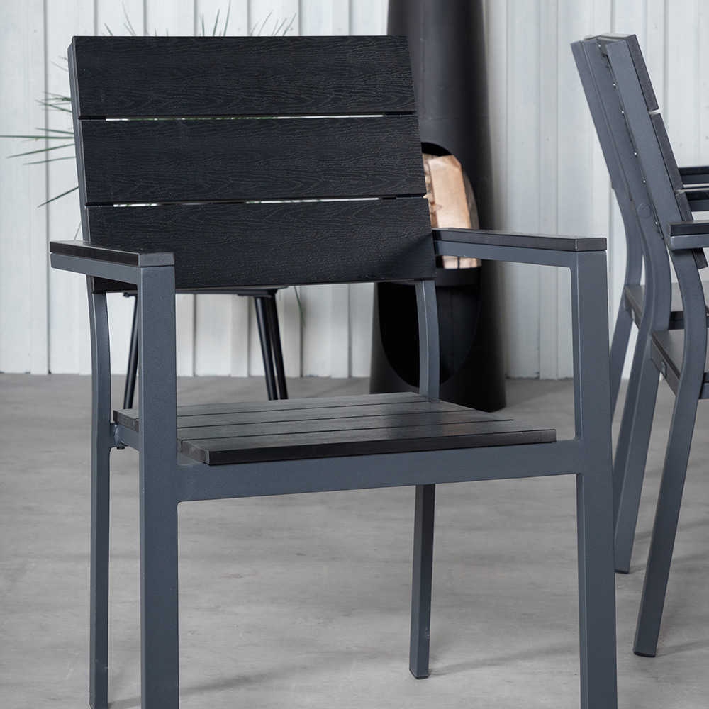 Matgrupp Venture Home King med 6 Lede Stapelbara Matstolar