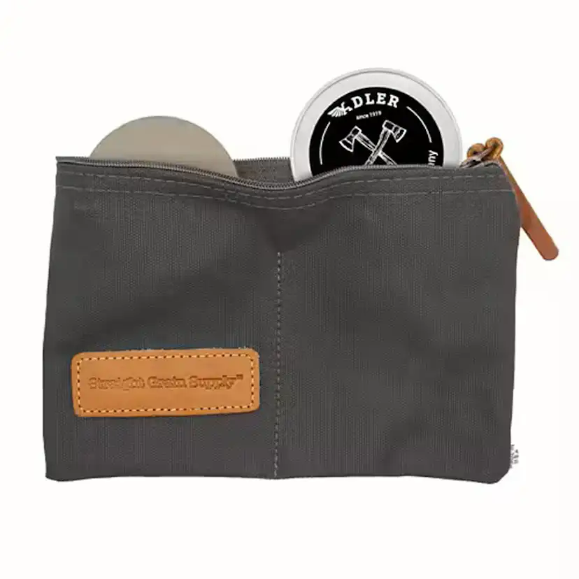 Slipset Adler Care Skötselkit Till Yxa Med Med Balsam, Bryne & Tygväska