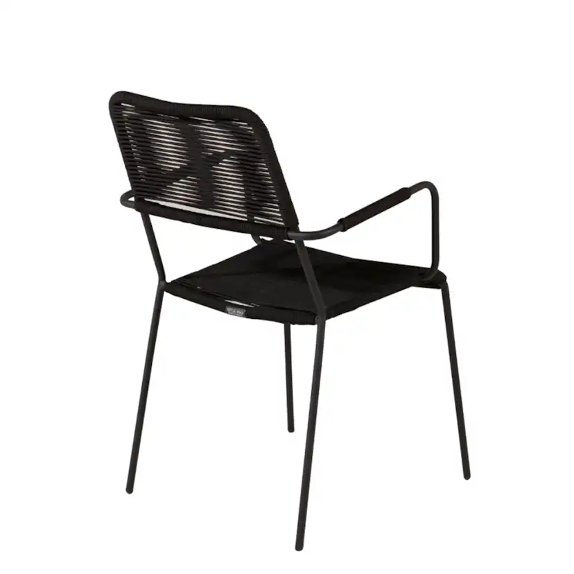 Lindos Armchair - Black Alu / Black Rope Svart