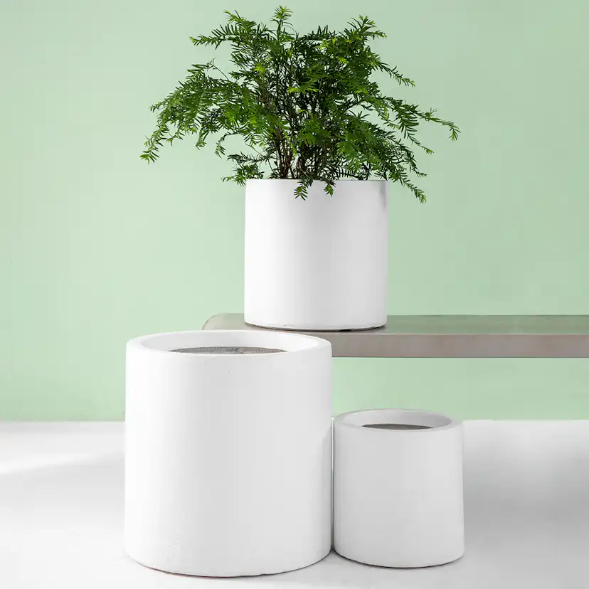 Kruka Lyfco Rund och Hög Vit 3-pack