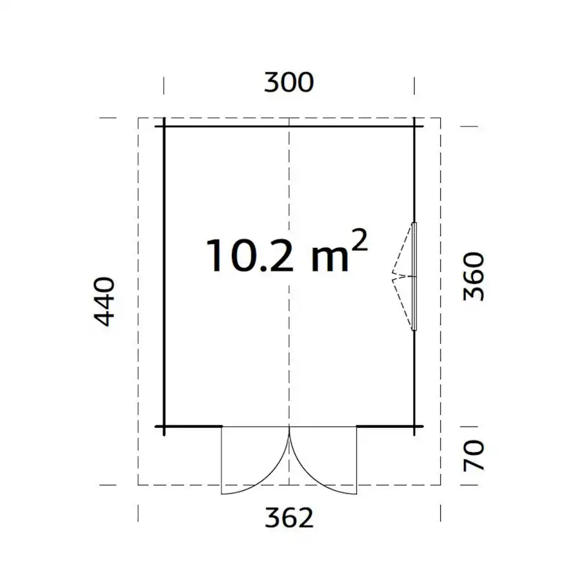 Sally 10,2 m2 PNT7042A2 Ljusgrå/Antracit