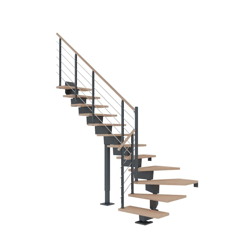 Vinkeltrappa Dolle Dubai Ek Vit Oljad 1/4 Design