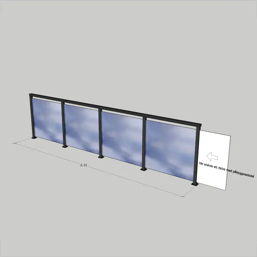 Glasräcke Novoroom Komplett Sektion A-M