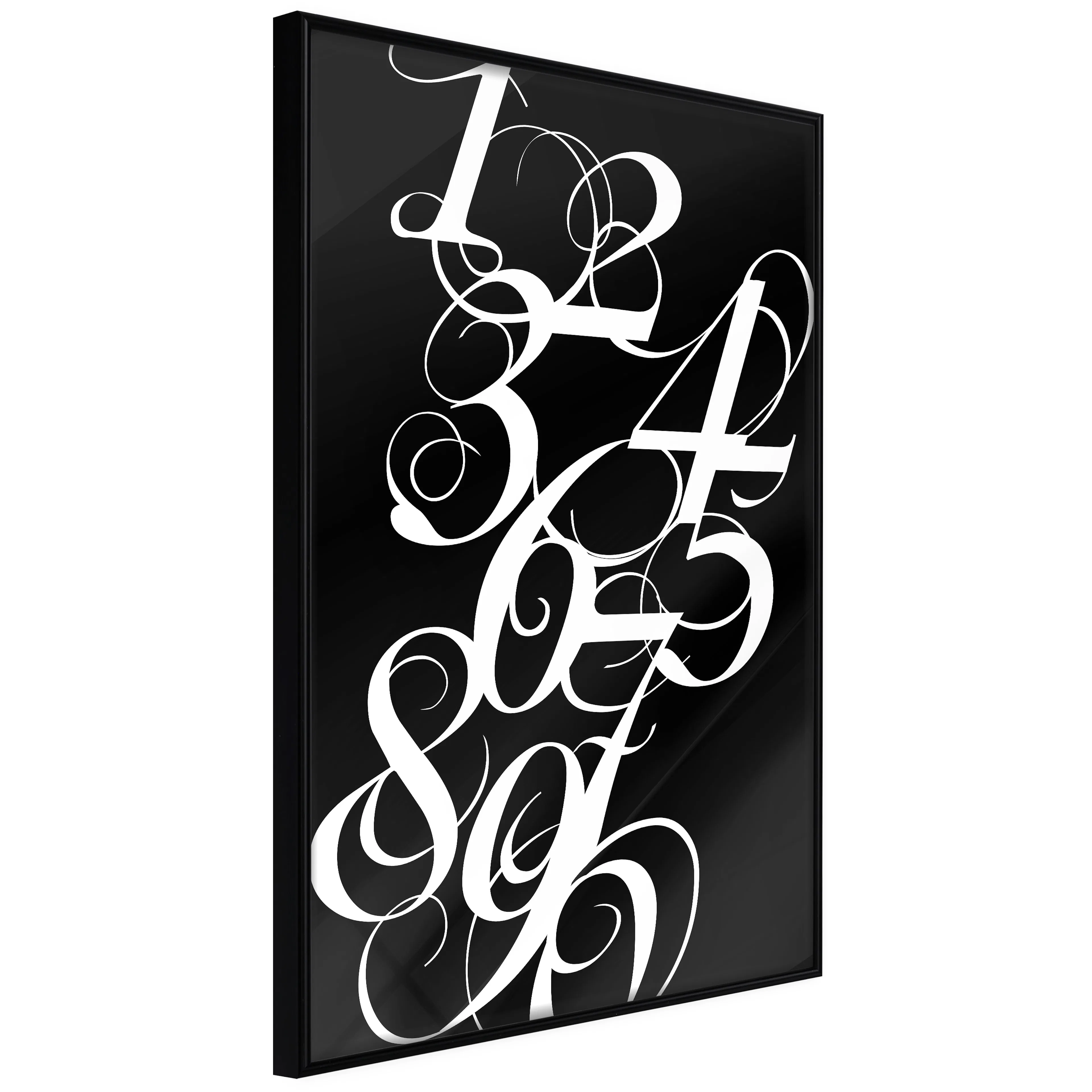 Affisch - Calligraphy of Numbers [Poster] 40x60 Svart ram, 40x60 cm