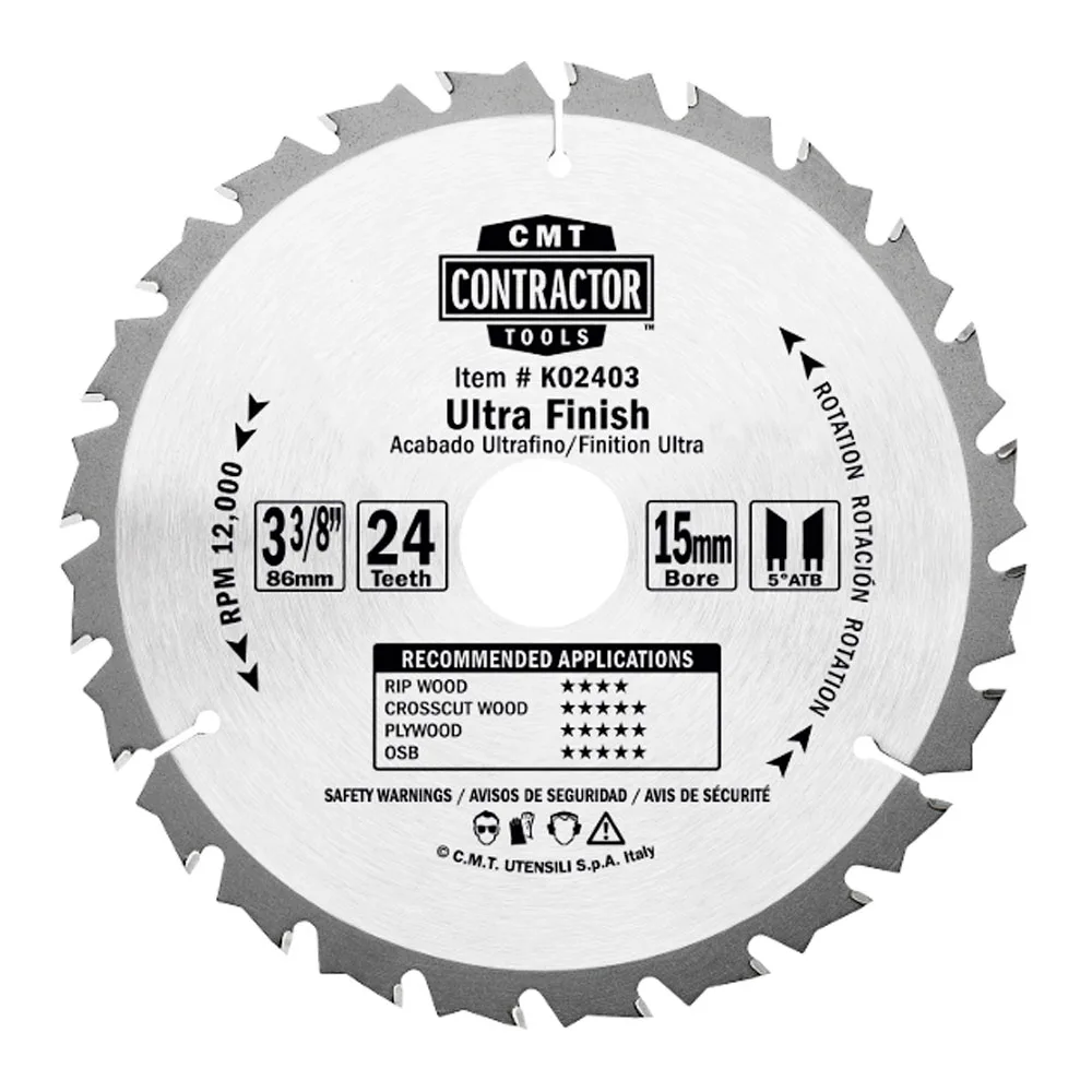 Sågklinga CMT Orange Tools Contractor 85x1,1x15 Z24 W