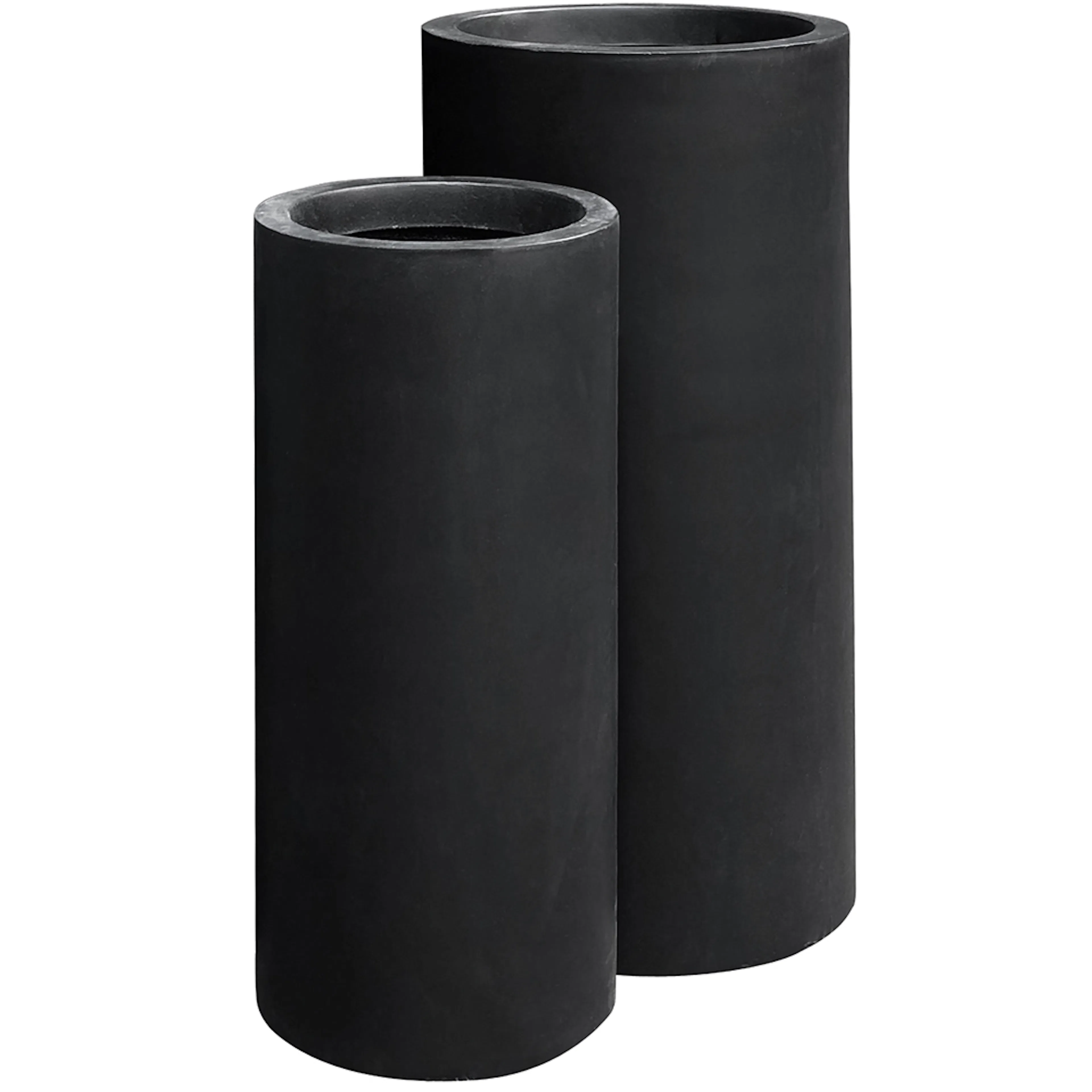 Ytterkrukor Lyfco Hög & Svart 2-pack, Fiberarmerade för Svenskt Klimat