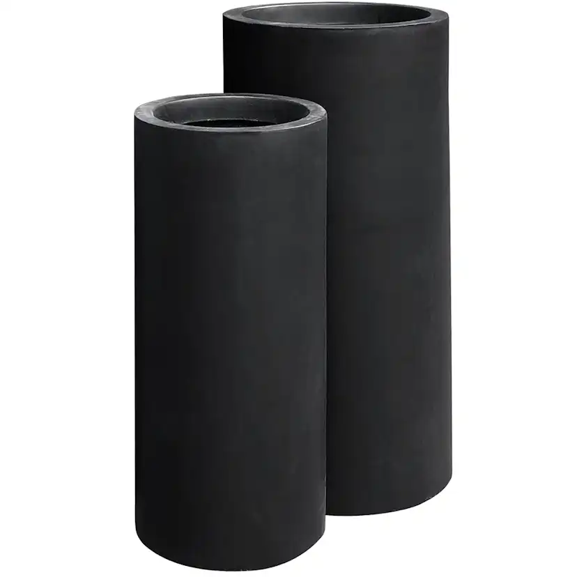 Ytterkrukor Lyfco Hög & Svart 2-pack, Fiberarmerade för Svenskt Klimat