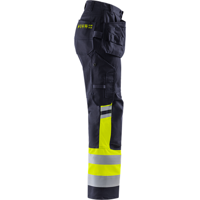 Flamestat hantverkarbyxa stretch 2171 ATHF klass 1, dam Storlek: C50, Gul/Marinblå