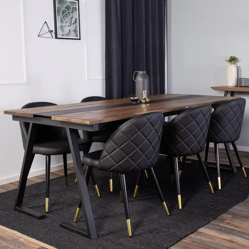Matgrupp Venture Home Jane med 6 Valentina Stolar Mörk Teak
