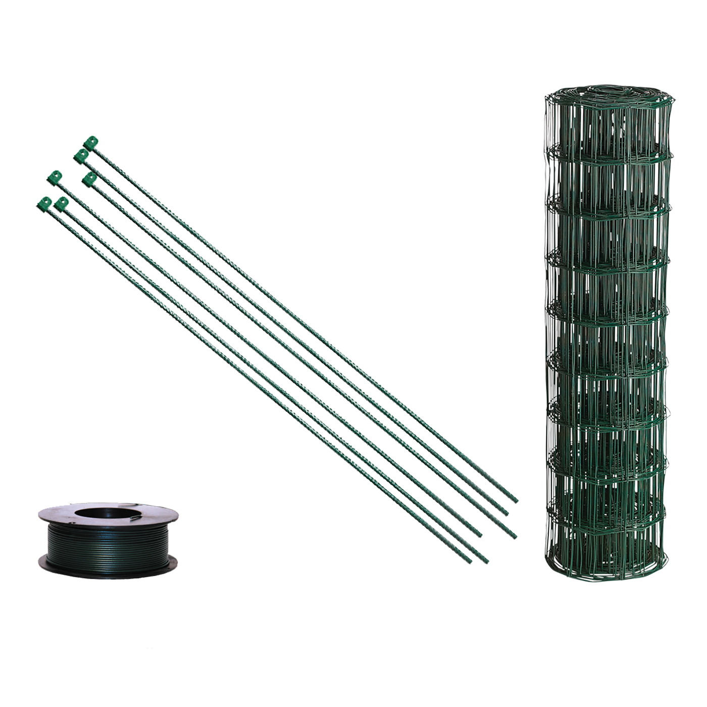 Garden fence set, 10x10 cm, 60 cm x 25 m, incl. tentor posts Grön, 25 m