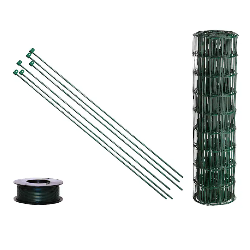 Garden fence set, 10x10 cm, 60 cm x 25 m, incl. tentor posts Grön, 25 m