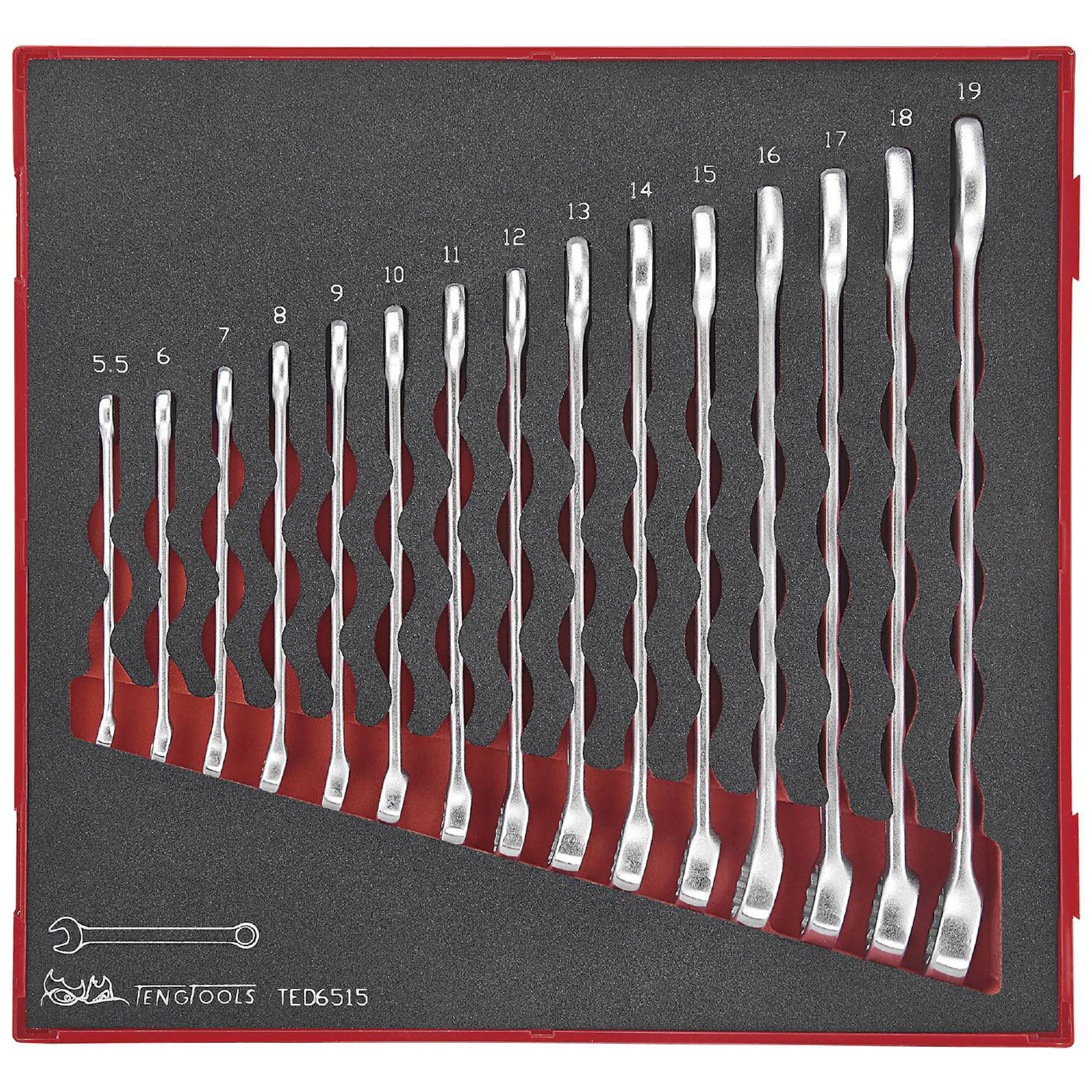 U-ringnyckelsats 15 delar Teng Tools TED6515