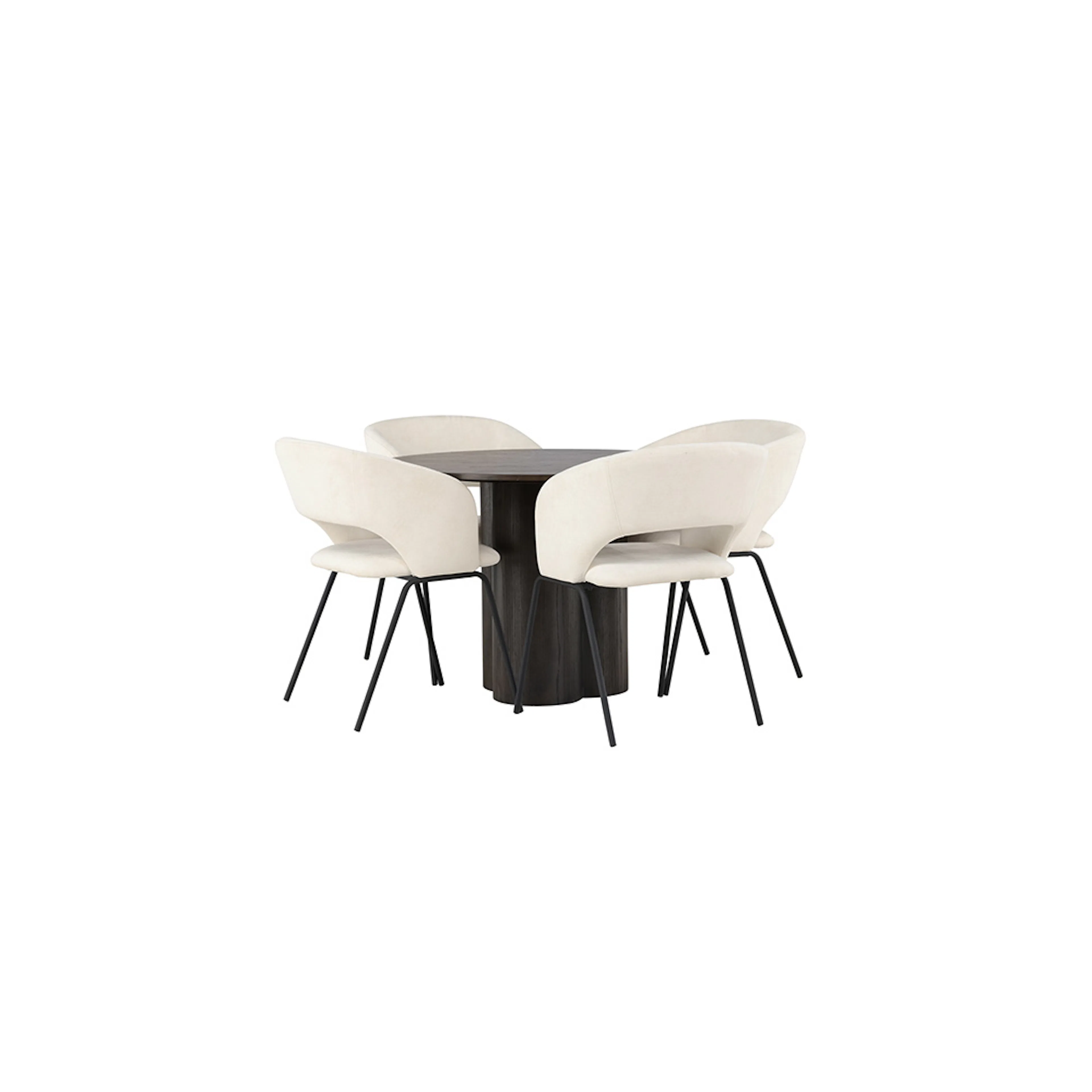 Matgrupp Venture Home Olivia Ø110 cm med 4 st Day stolar Mocca