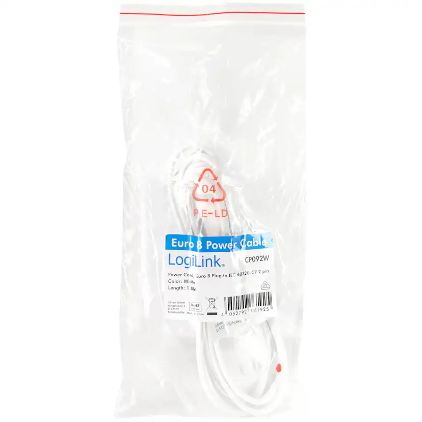 Apparatkabel LogiLink Euro C7 1,8 m