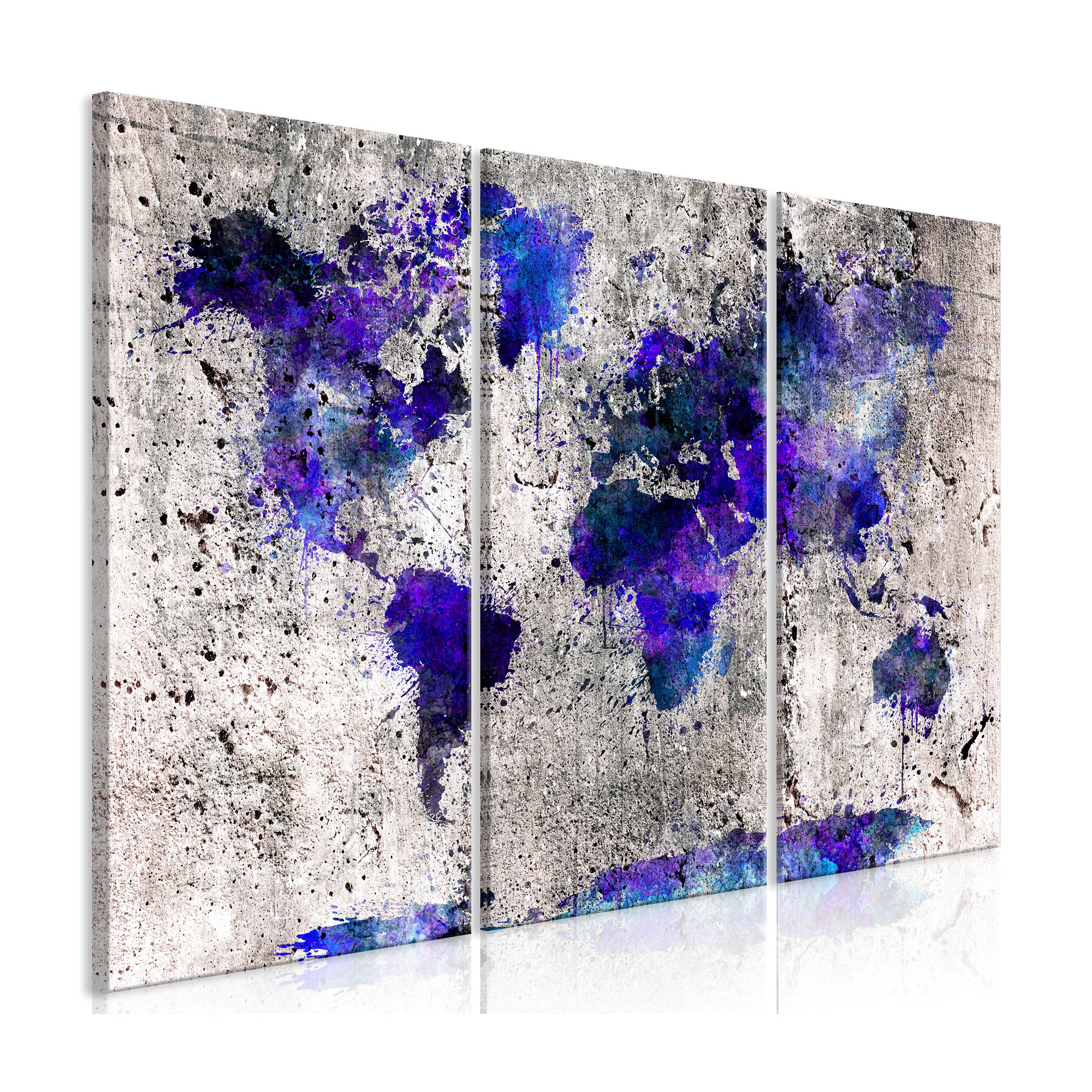 Tavla Arkiio World Map Ink Blots 3 delar