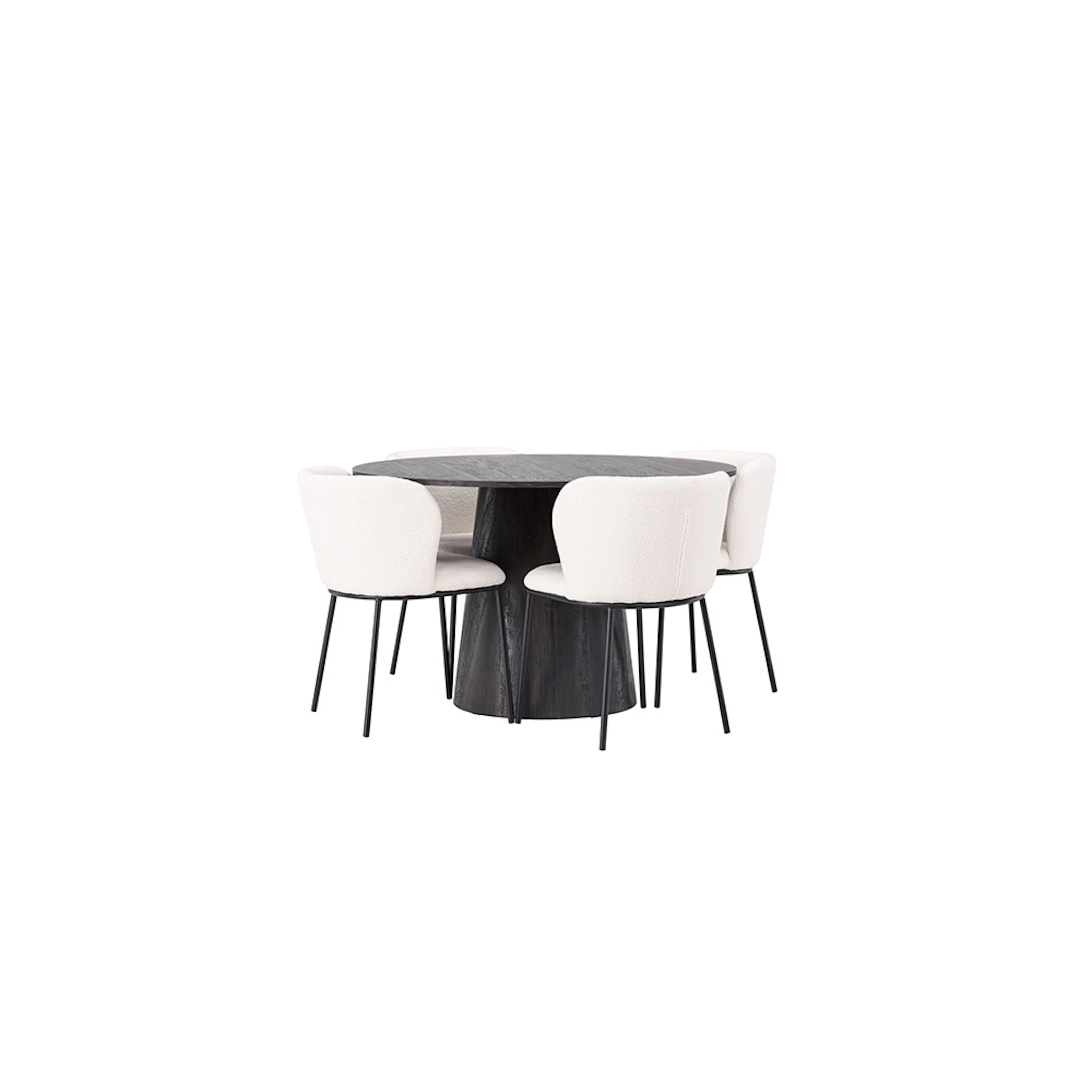 Matgrupp Venture Home Lanzo Ø120 cm med 4 st Edina stolar