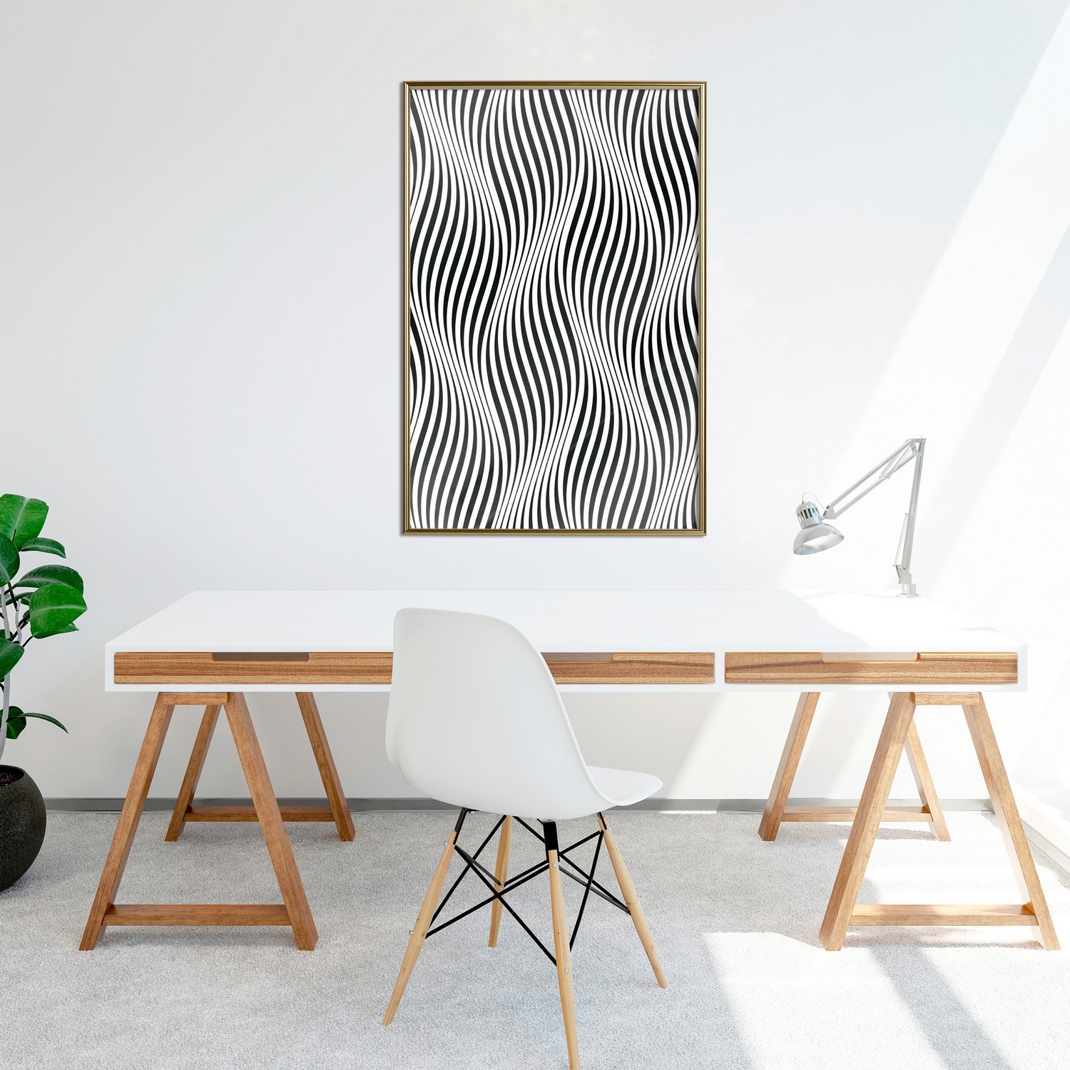 Affisch - Optical Art [Poster] 20x30 Guld ram, 20x30 cm