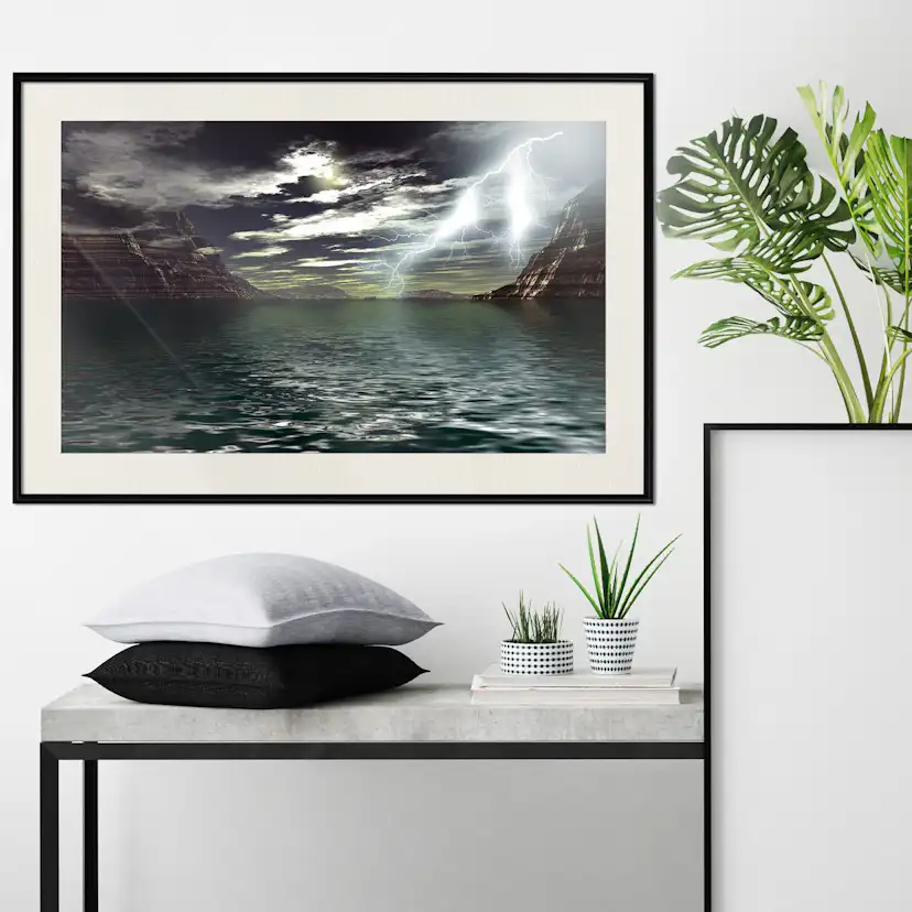 Poster Artgeist Affisch Storm on the Lake