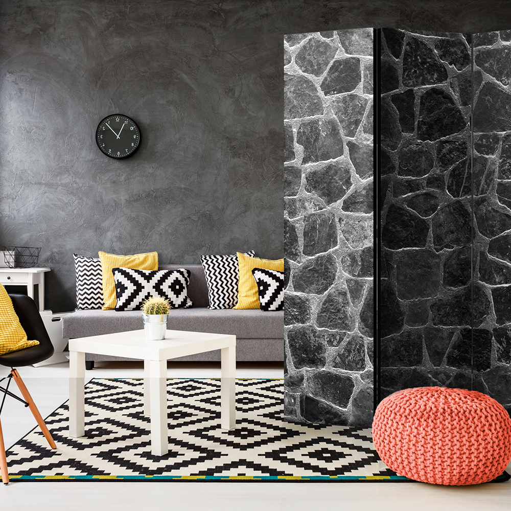 Rumsavdelare Skärmvägg Arkiio Black Stones 135x172 cm