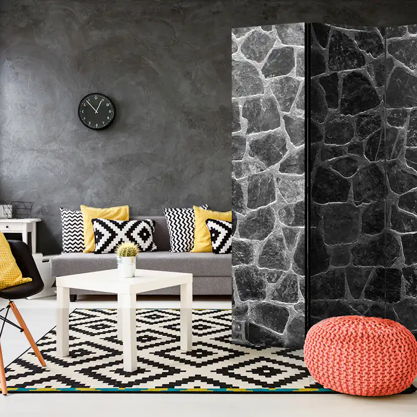 Rumsavdelare Skärmvägg Arkiio Black Stones 135x172 cm