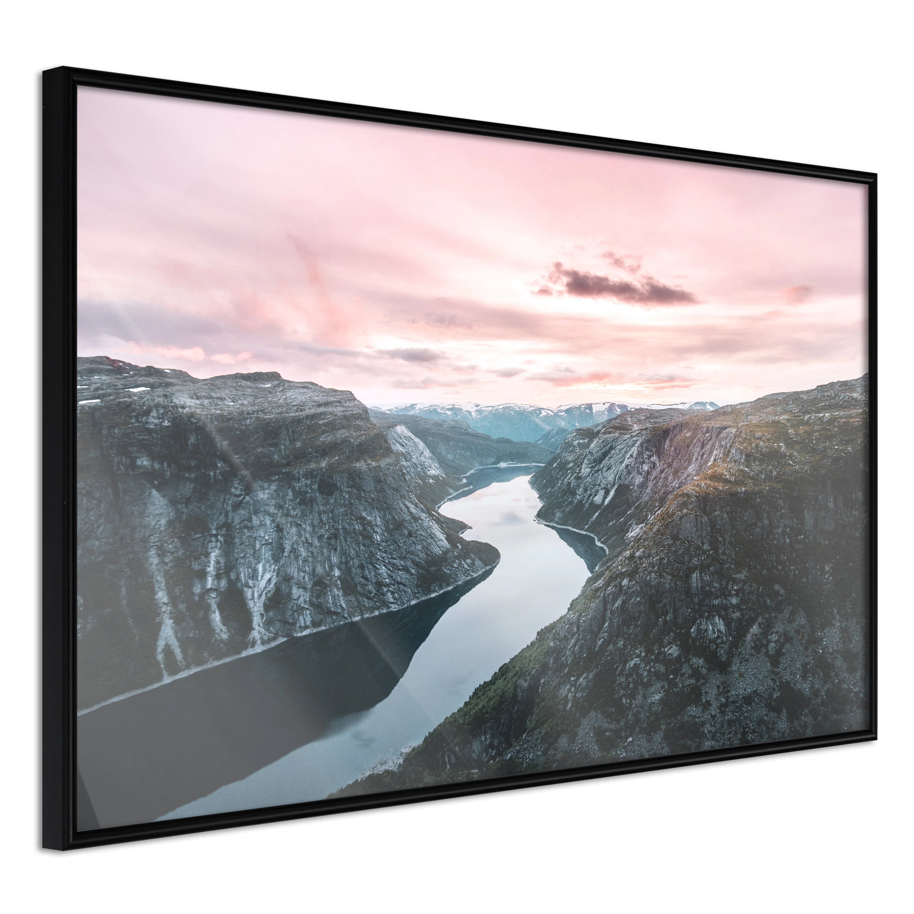 Affisch - Lake Ringedalsvatnet [Poster] 60x40 Svart ram, 60x40 cm