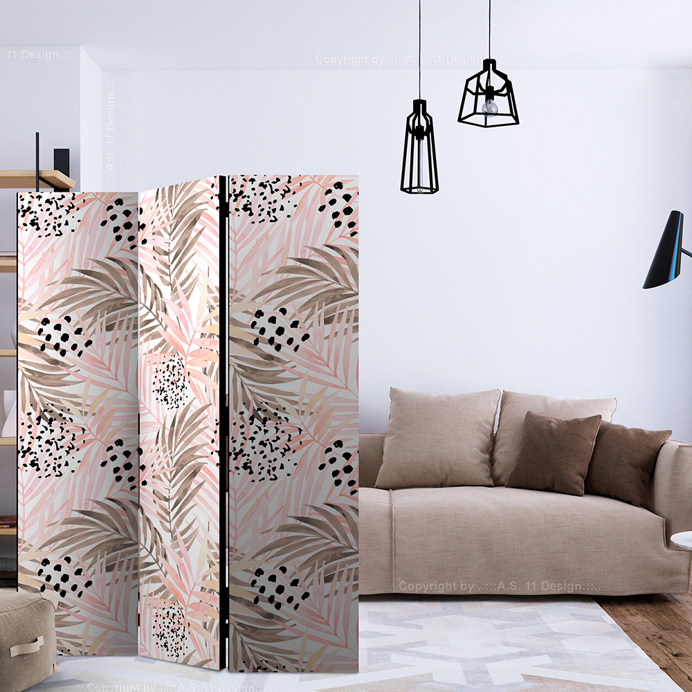 Rumsavdelare Skärmvägg Arkiio Pink Palm Leaves 135x172 cm