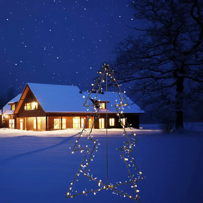 Metaljulgran Nordic Winter 120 cm med 130 st LED-Lampor