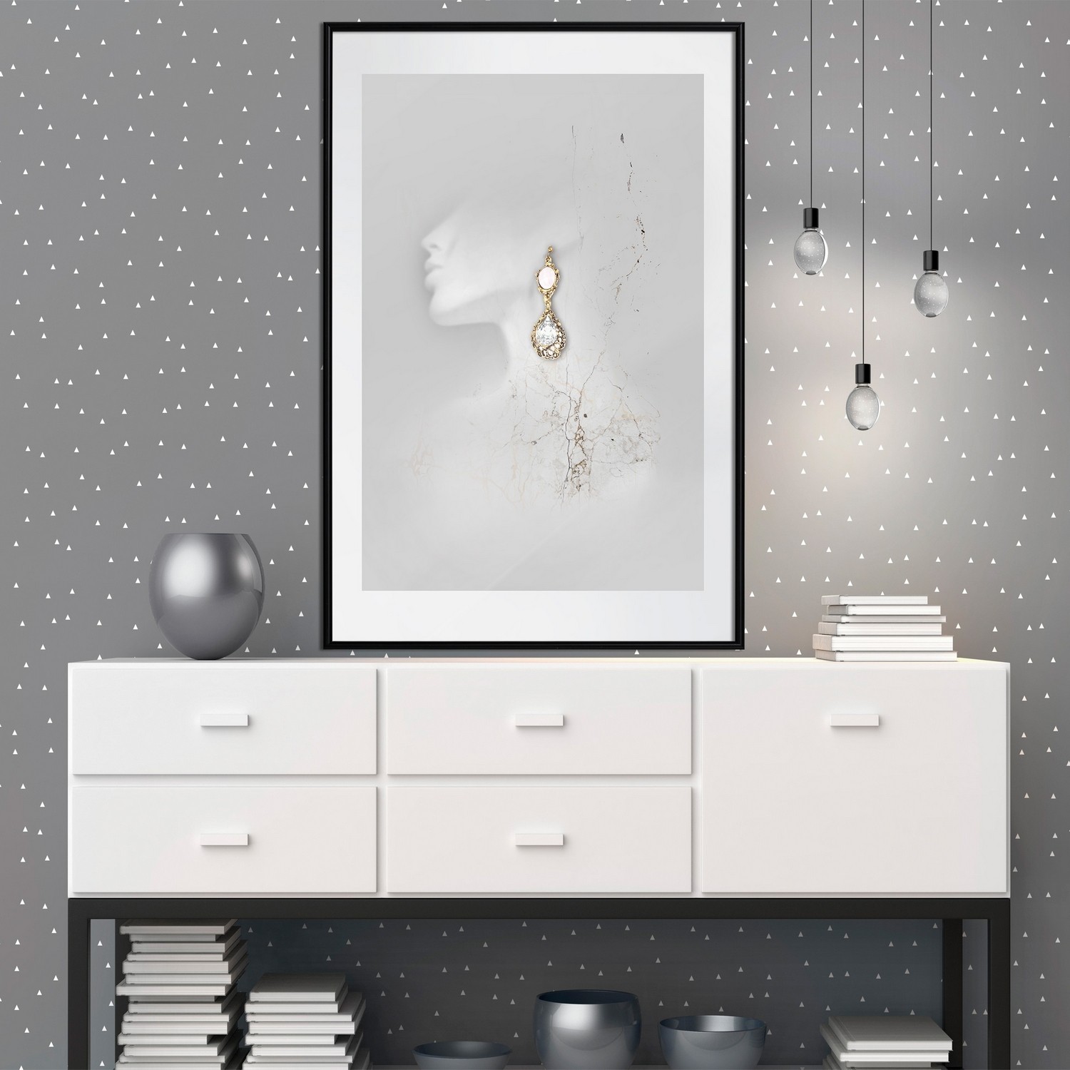 Poster Artgeist Affisch Gold Earrings