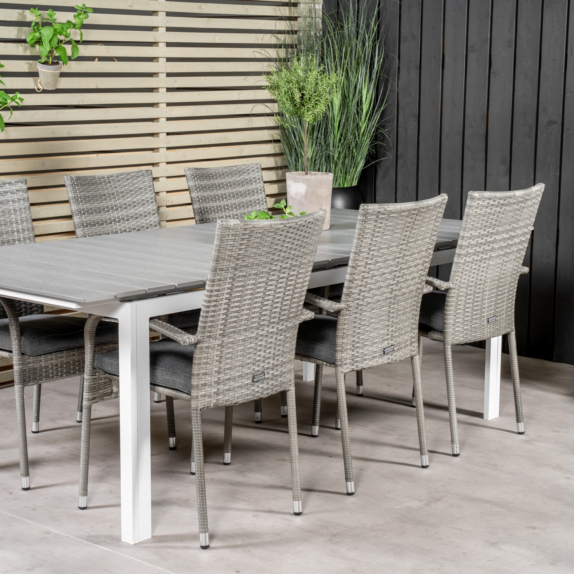 Levels Dining Table 224/324*100 - White Alu / Grey Aintwood Vit/Grå